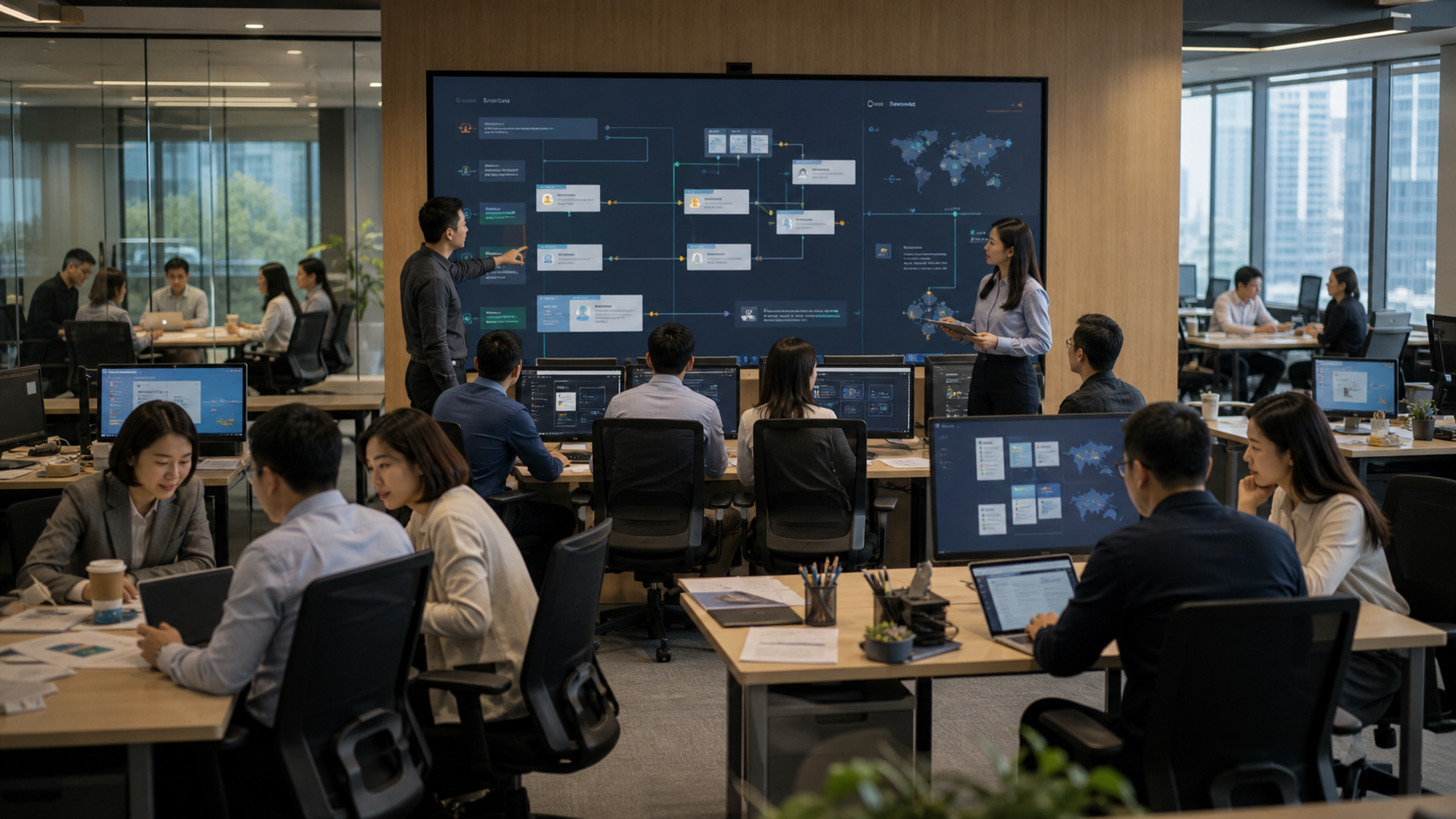 企业多个部门通过统一平台复用经过治理的 AI 能力